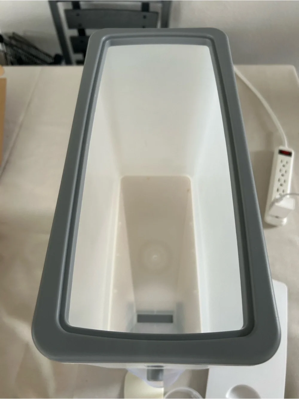 White Dry Food Dispenser with Gray Lid and Spout - Home Storage & Organization